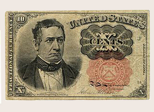 Us Currency 1874 10 Cent Fractional Note